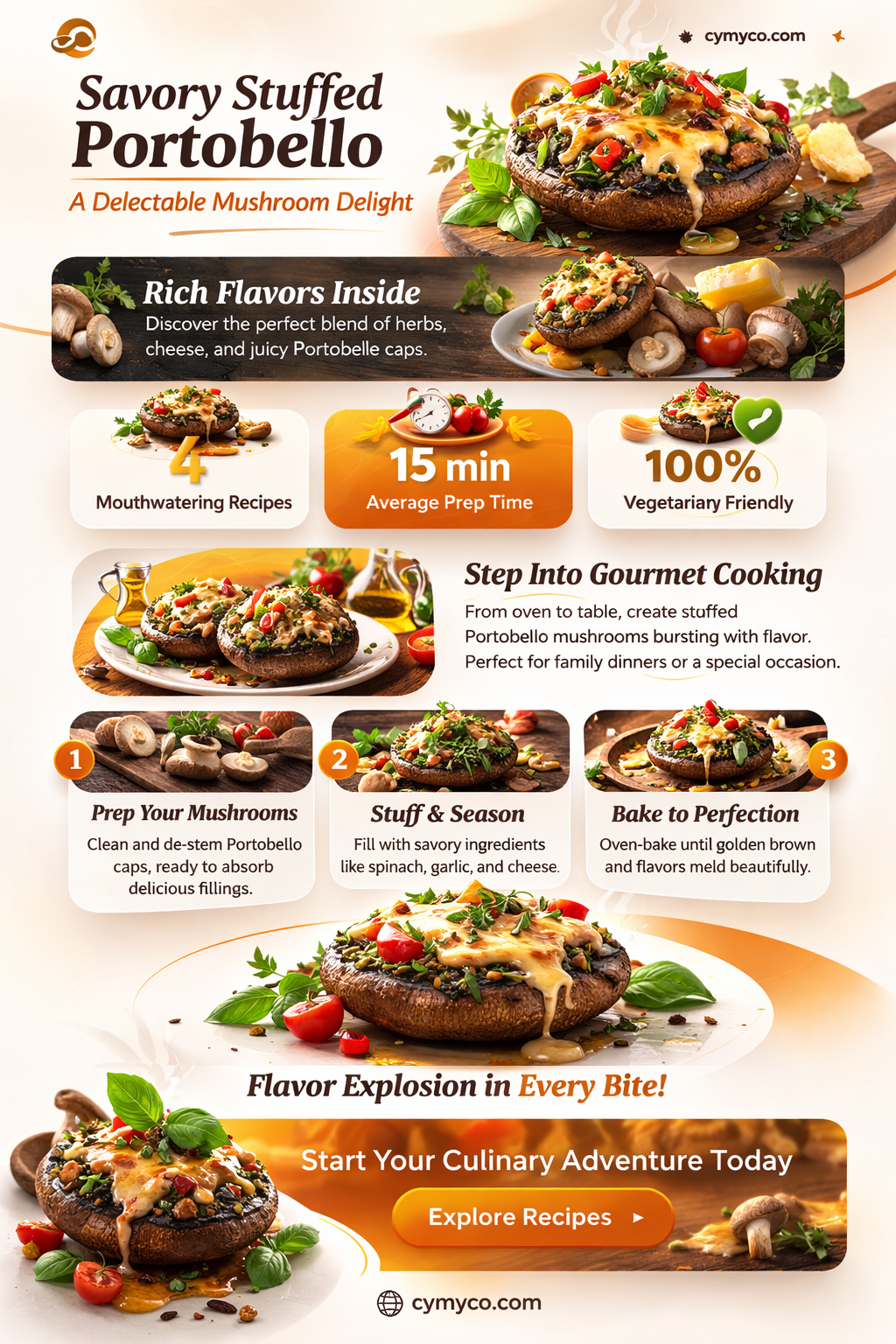 how to make a stuffed portobello large mushroom