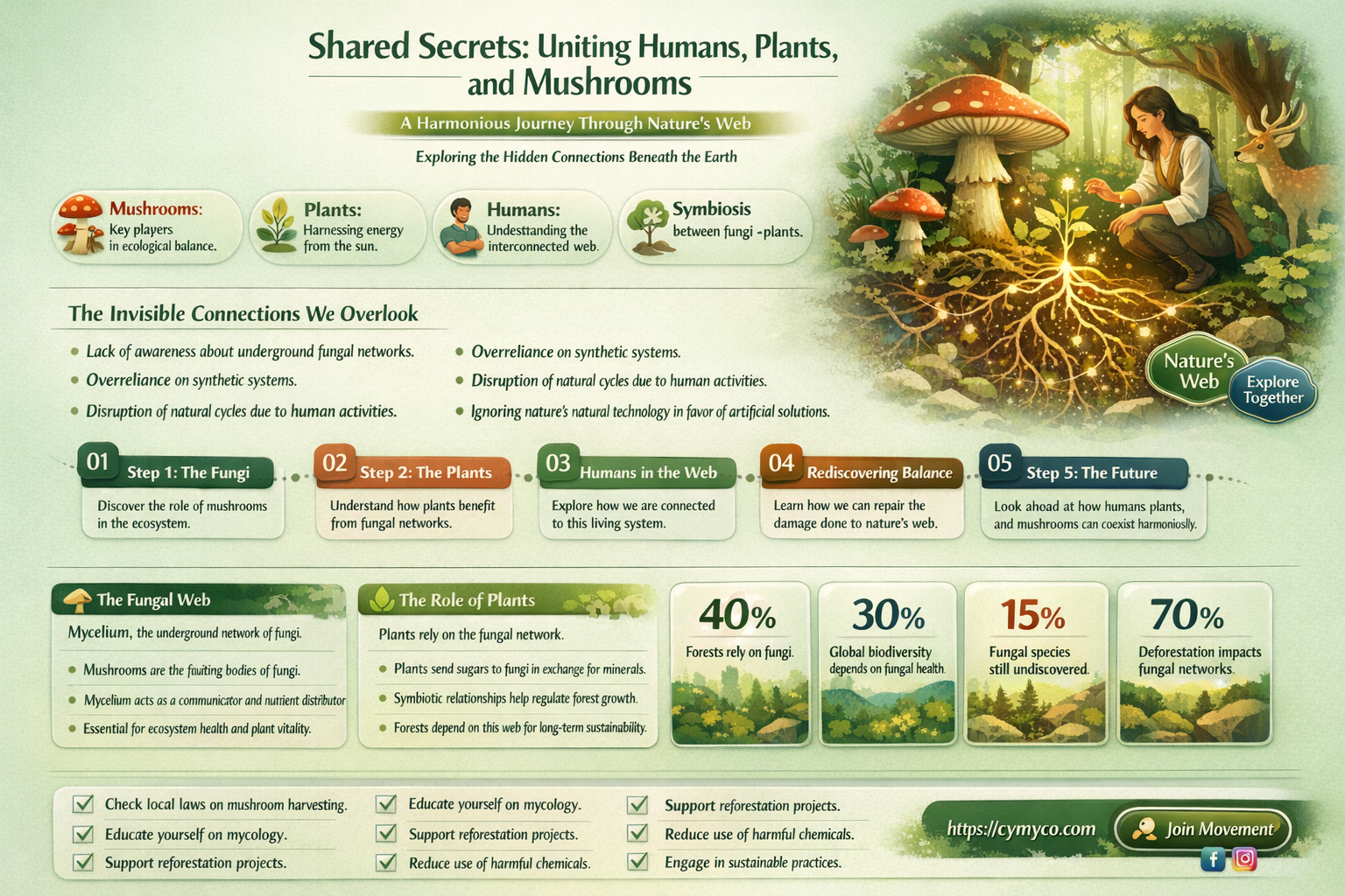 what does humans plants and mushrooms have in common