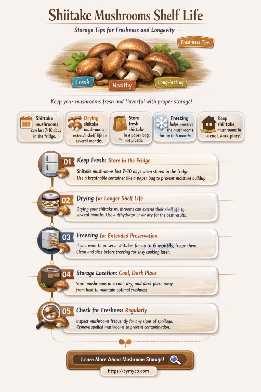 how long do shiitake mushrooms last