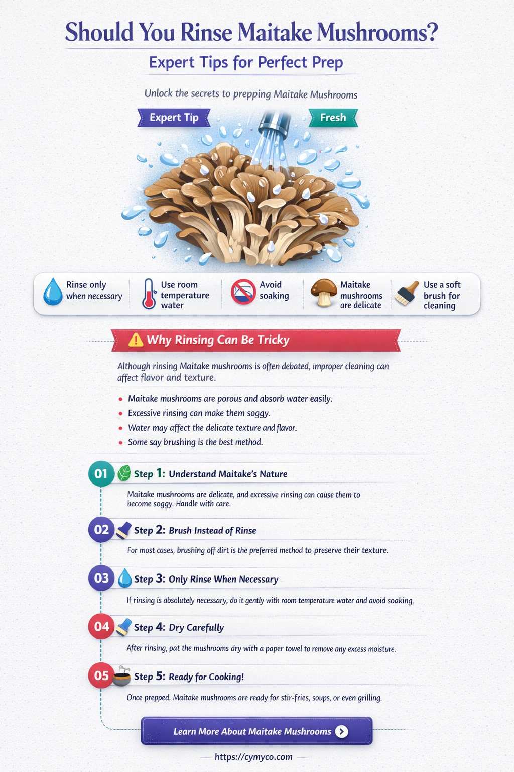 do you need to rinse maitake mushrooms