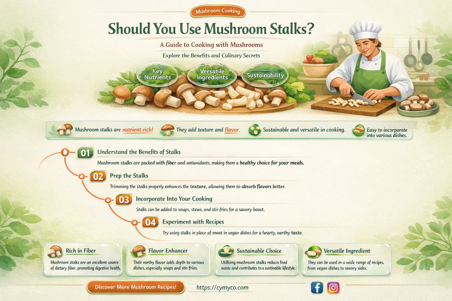 do i use the mushroom stalks