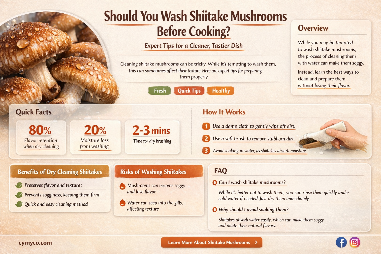 do i wash shiitake mushrooms before i use them