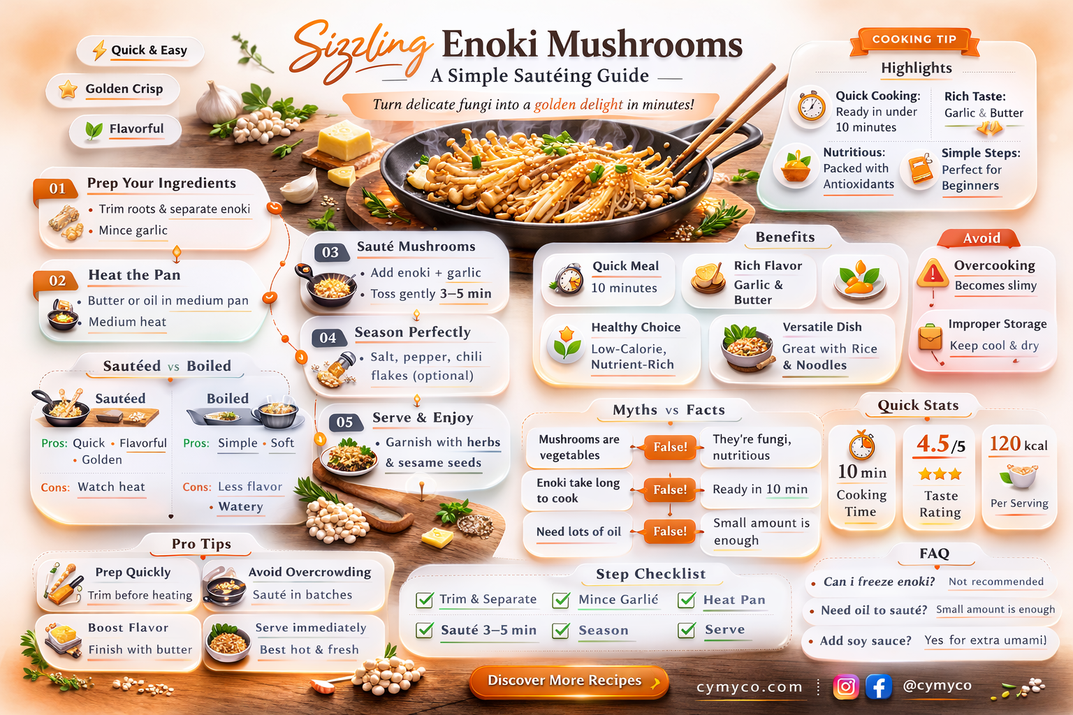 how to saute enoki mushrooms