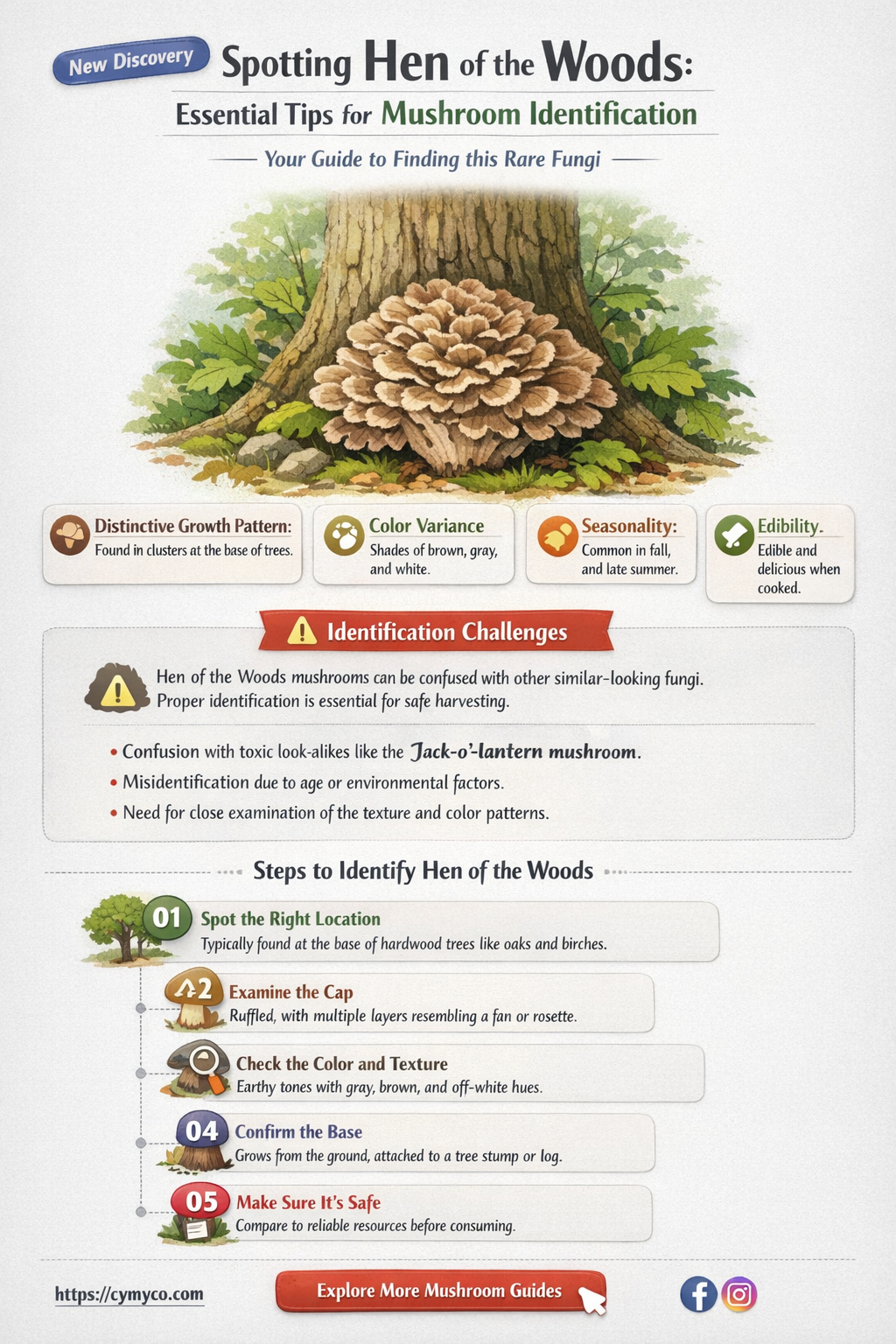 how to identify hen of the woods
