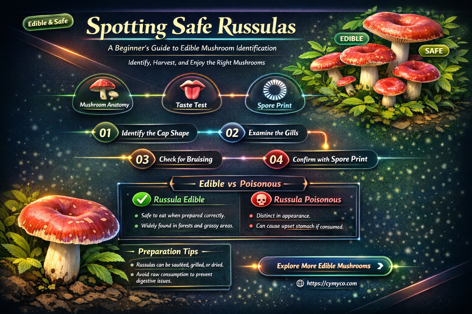 how to identify edible russulas