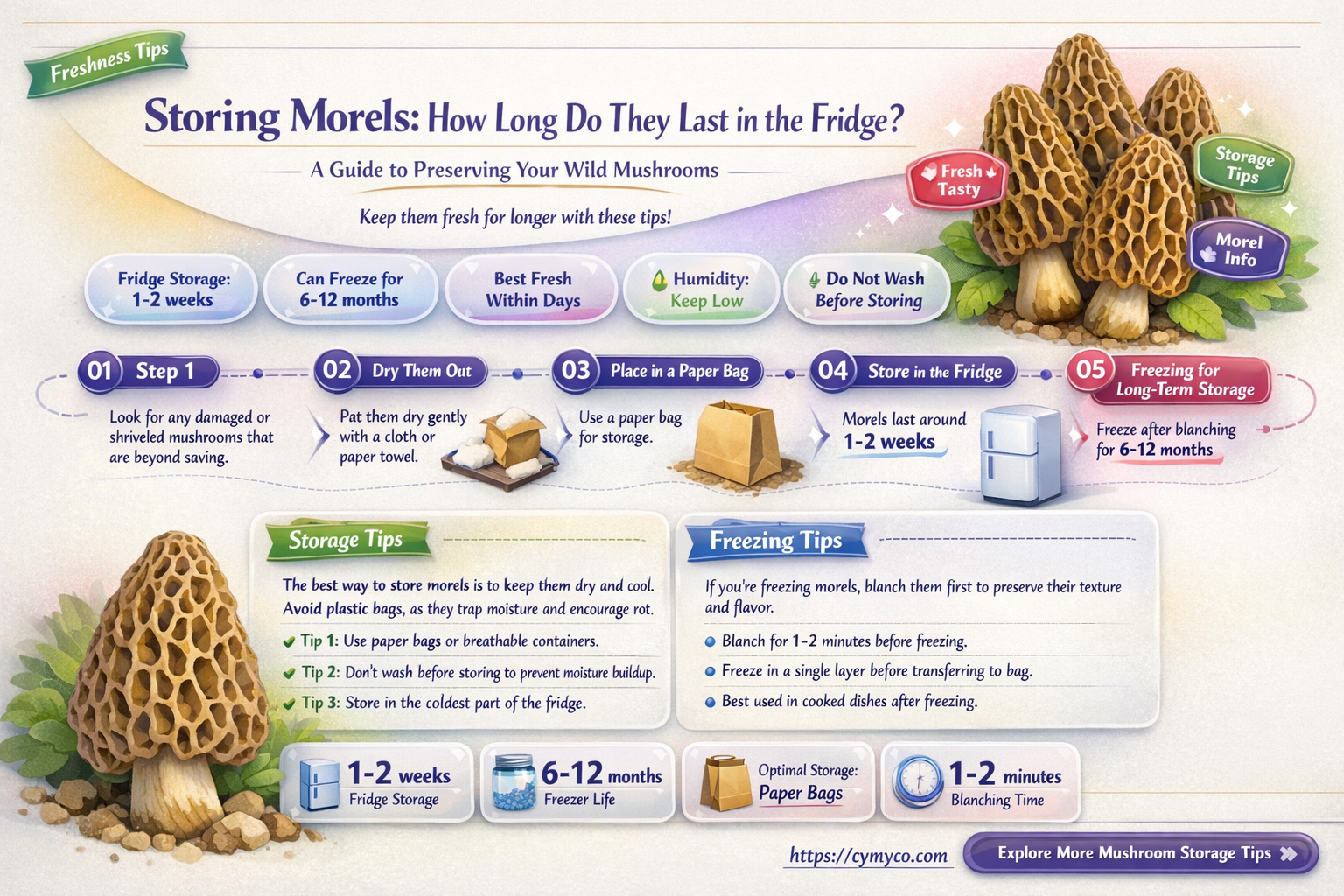 how long do morels keep in the fridge