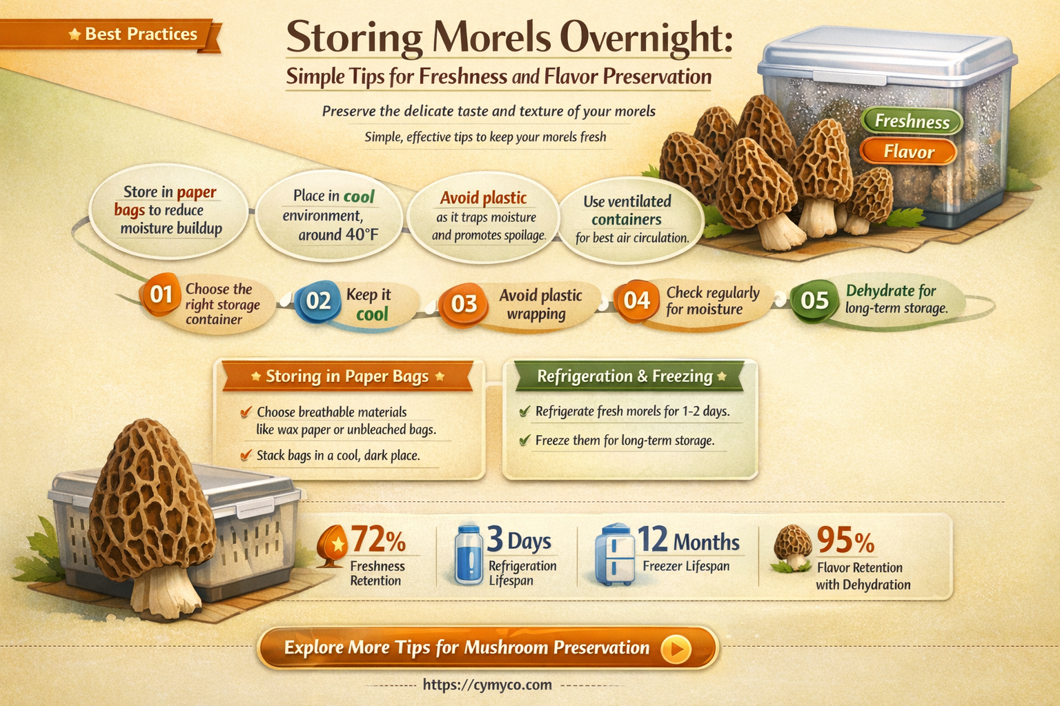 how to store morels overnight