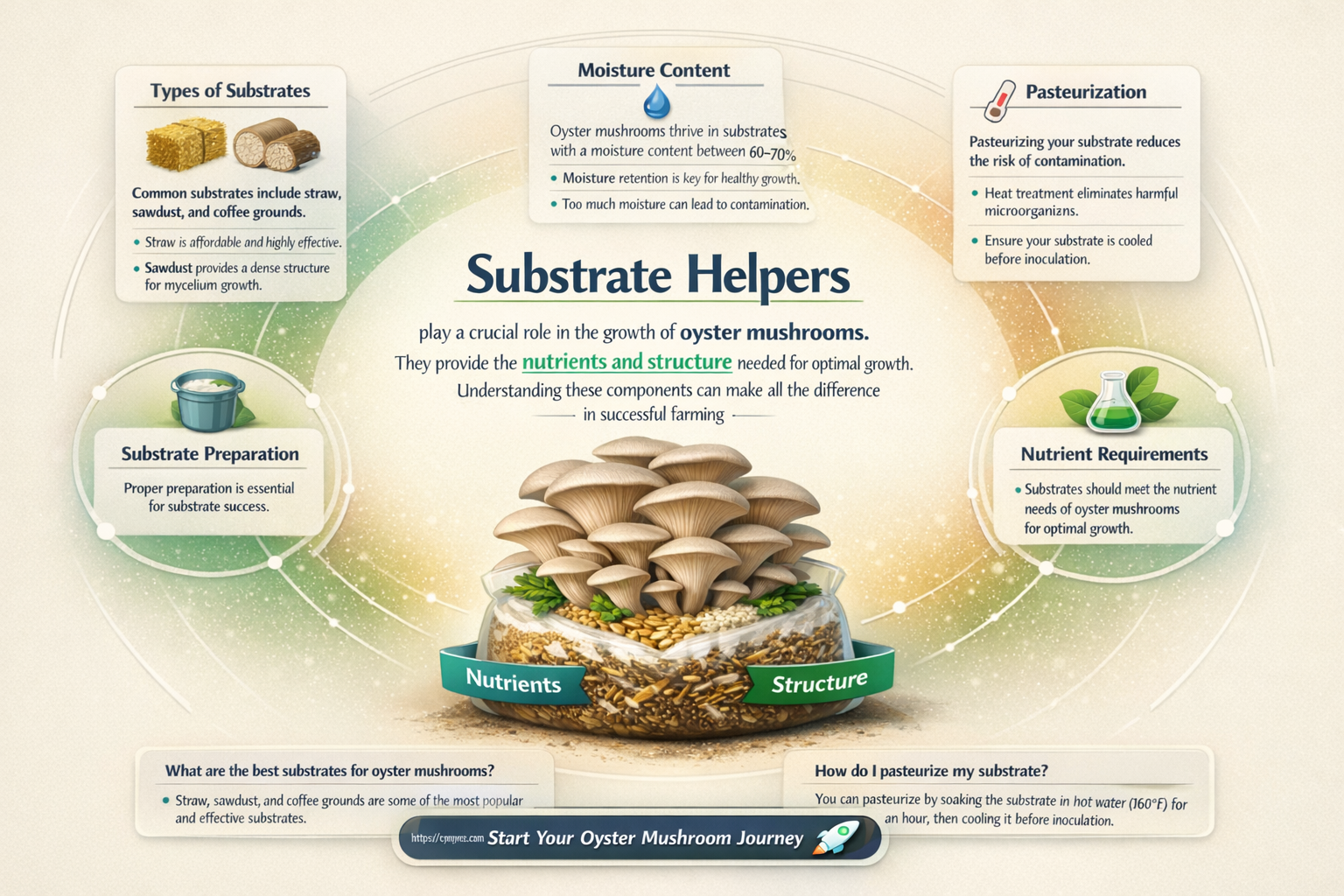 do oyster mushrooms farmers use a substrate helper