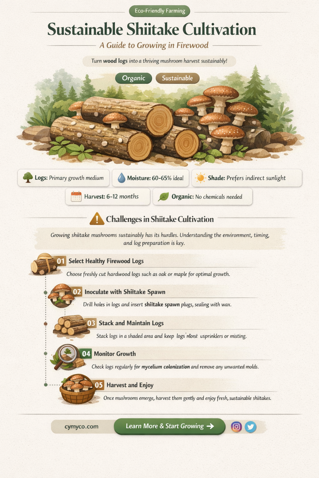 can i grow shiitake in firewood