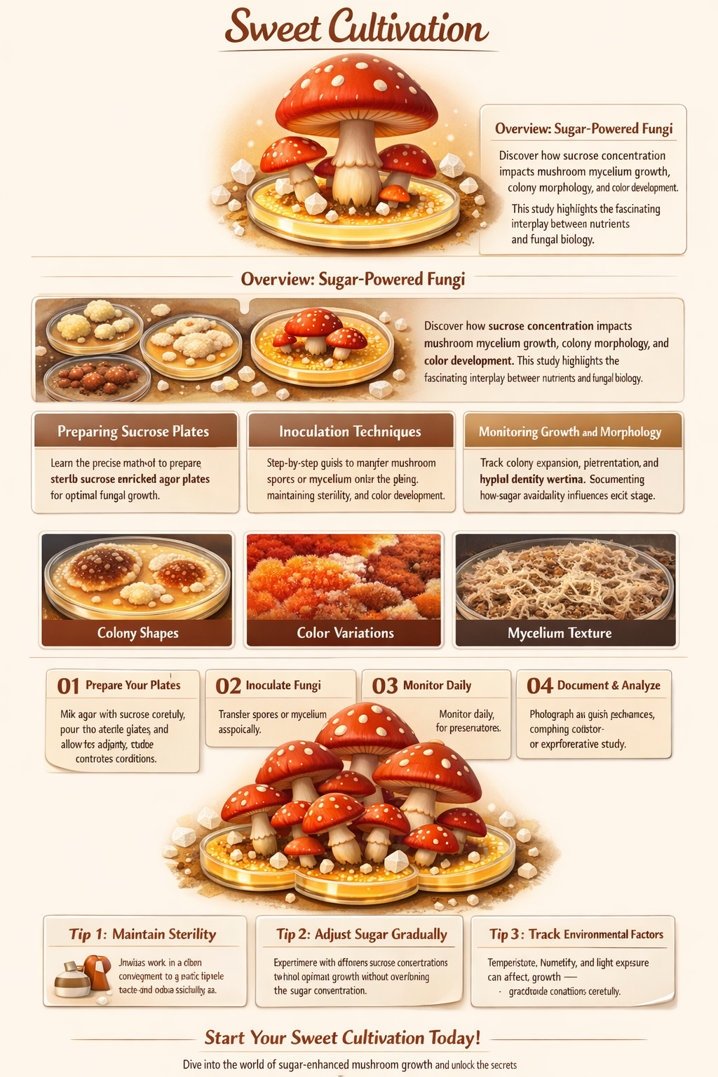can mushrooms grow on sucrose plates