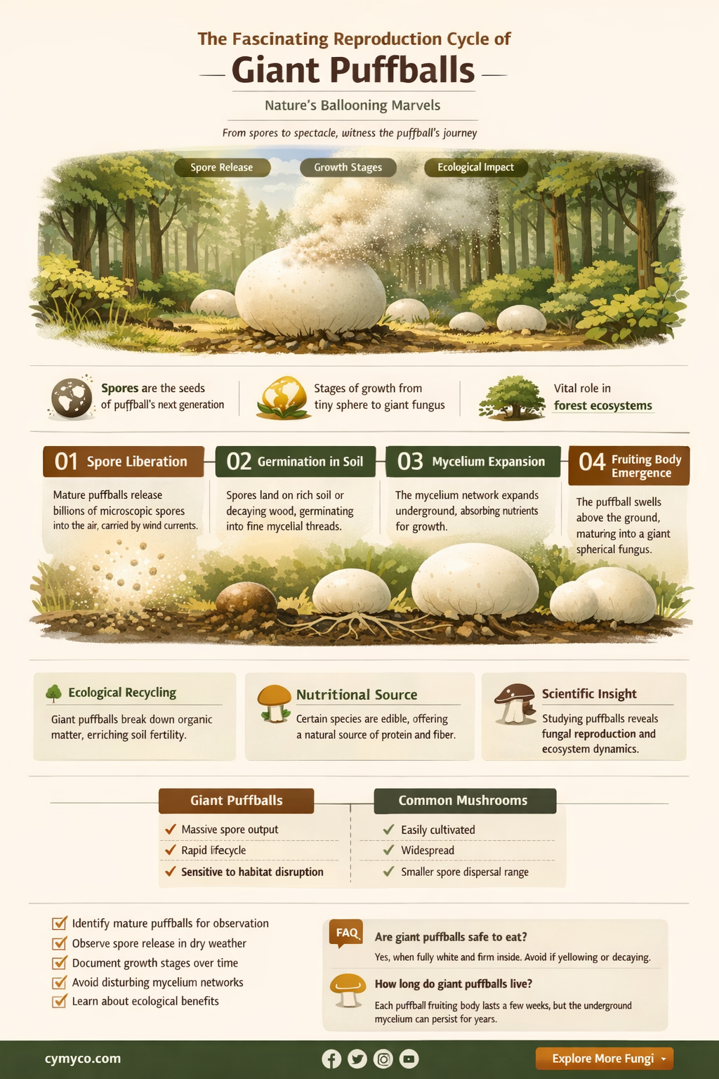 how do giant puffbals reproduce