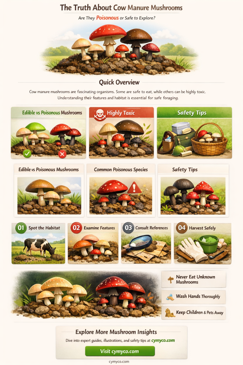 are cow manure mushrooms poisonous