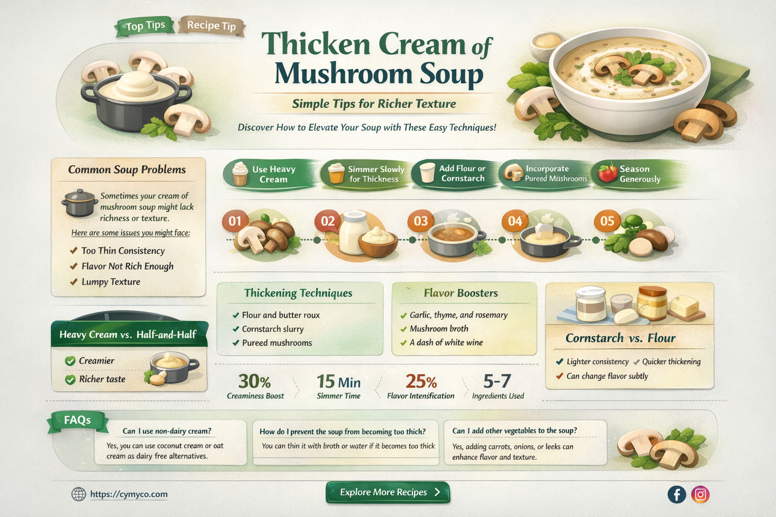 how to make cream of mushroom thicker