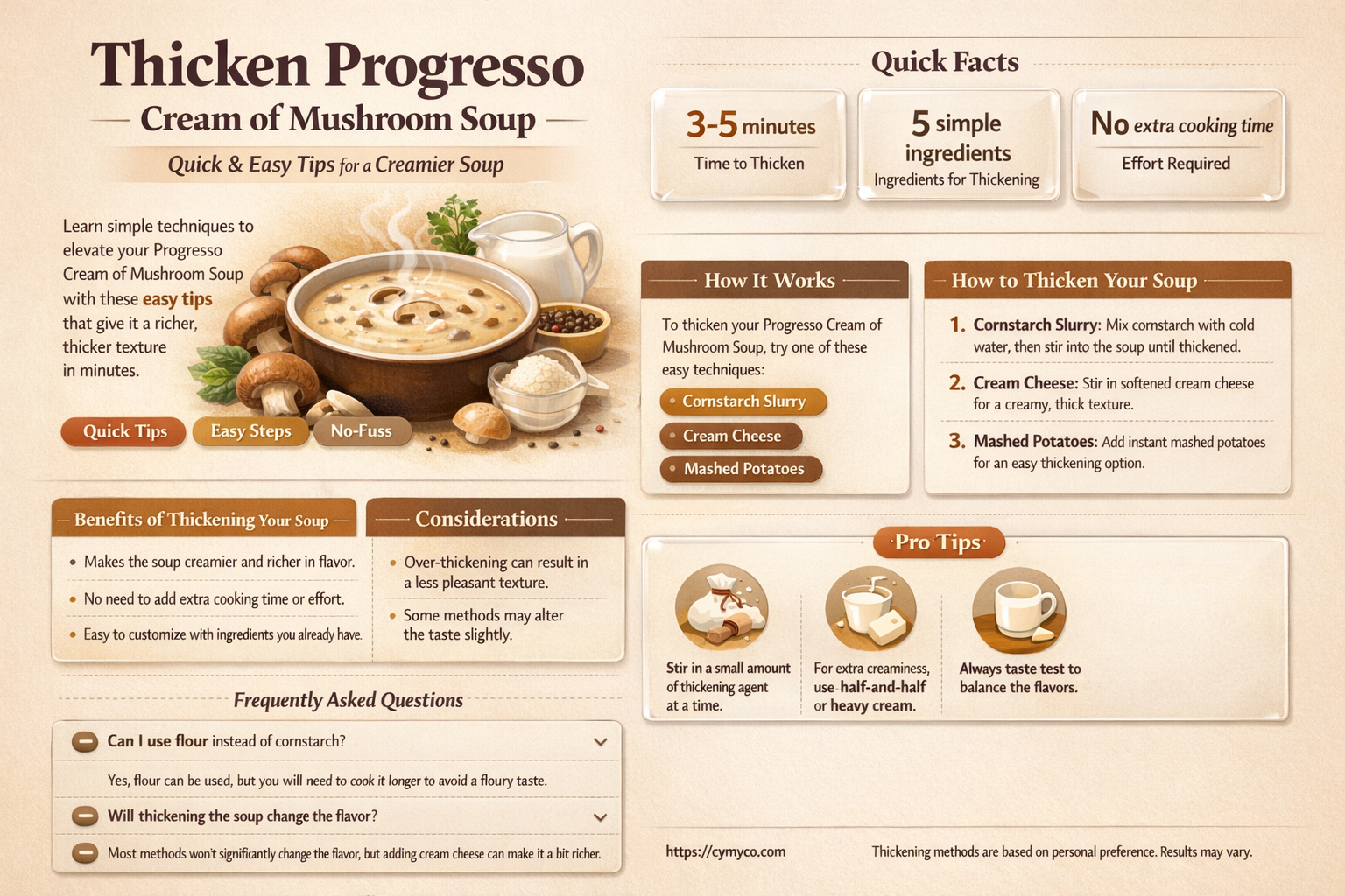 how to thicken progresso cream of mushroom soup