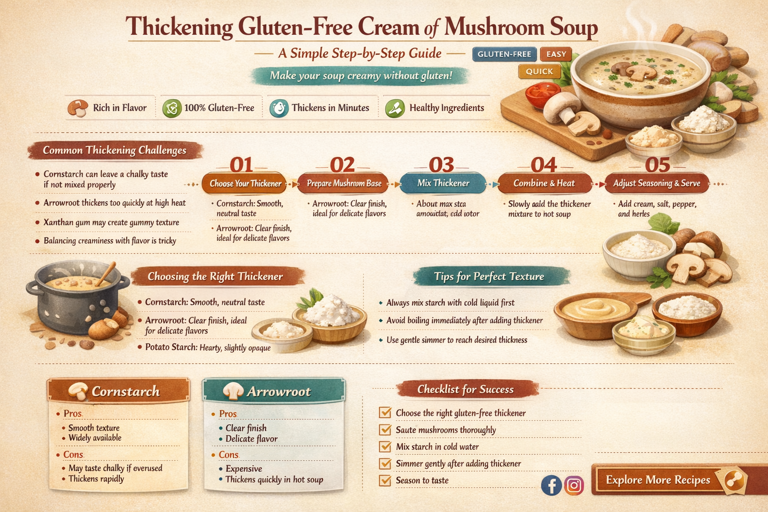 how to thicken gluten free cream of mushroom soup