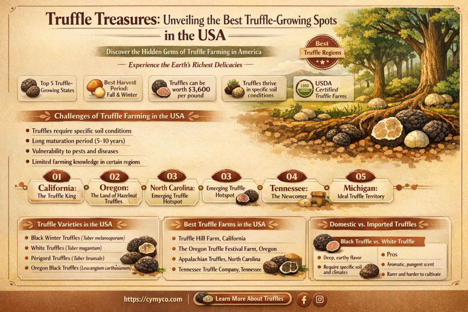 where do truffles grow in the usa