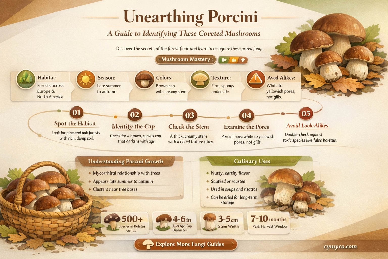 how to identify porcini underground