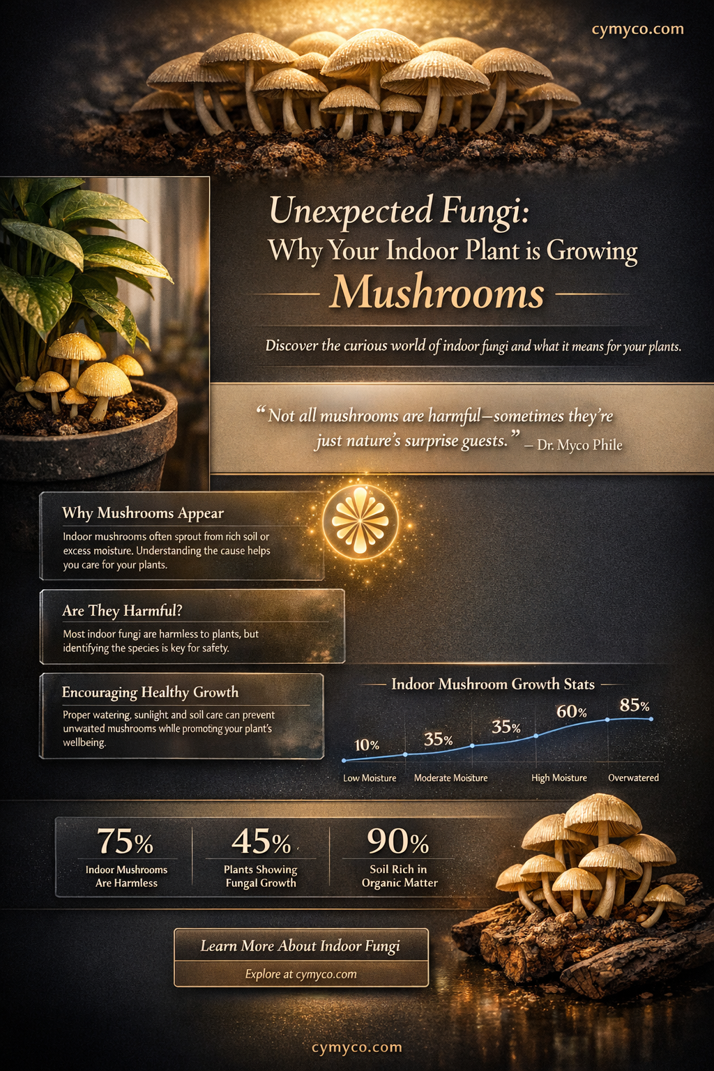 why is my indoor plant growing mushrooms