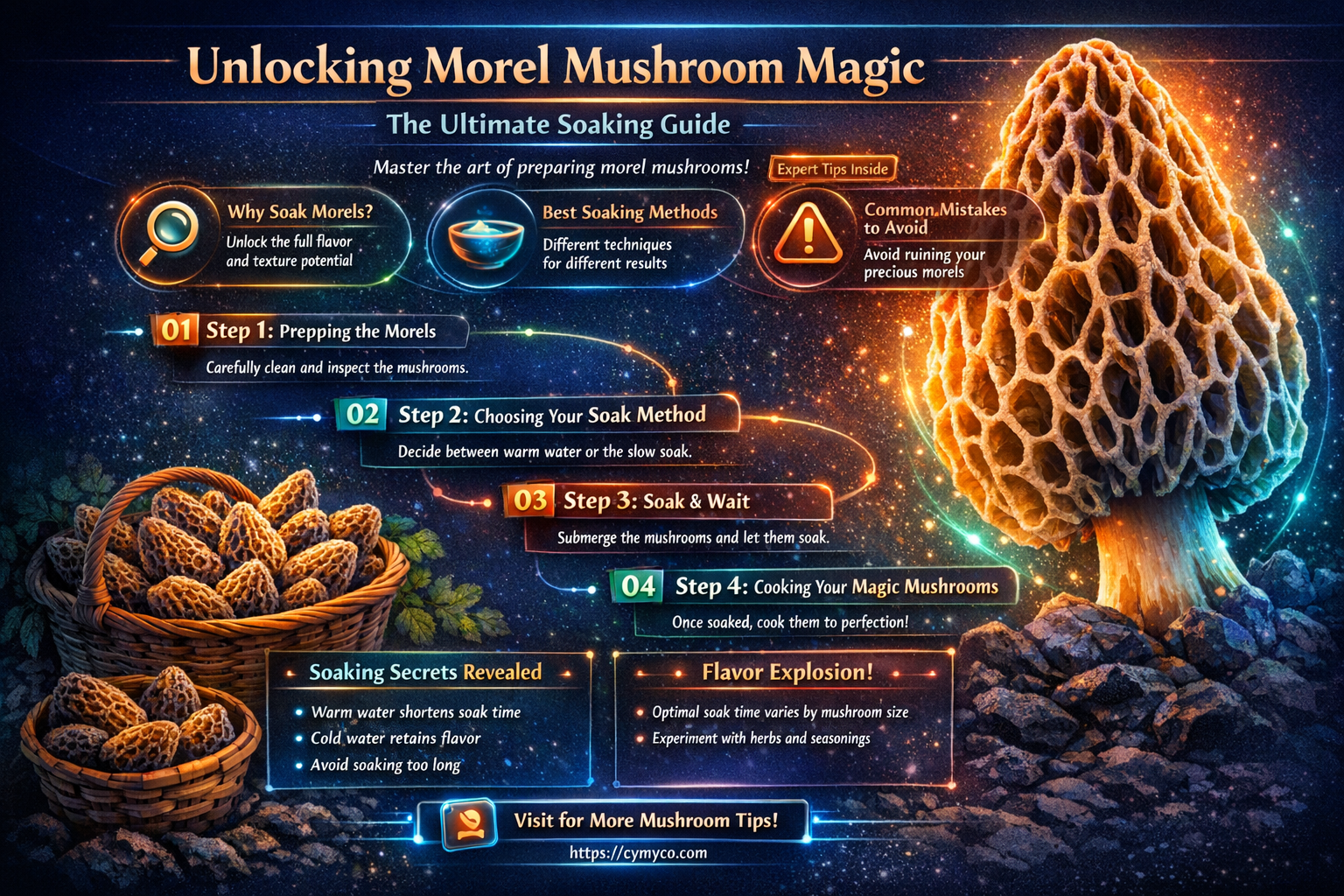what do you soak morel mushrooms in