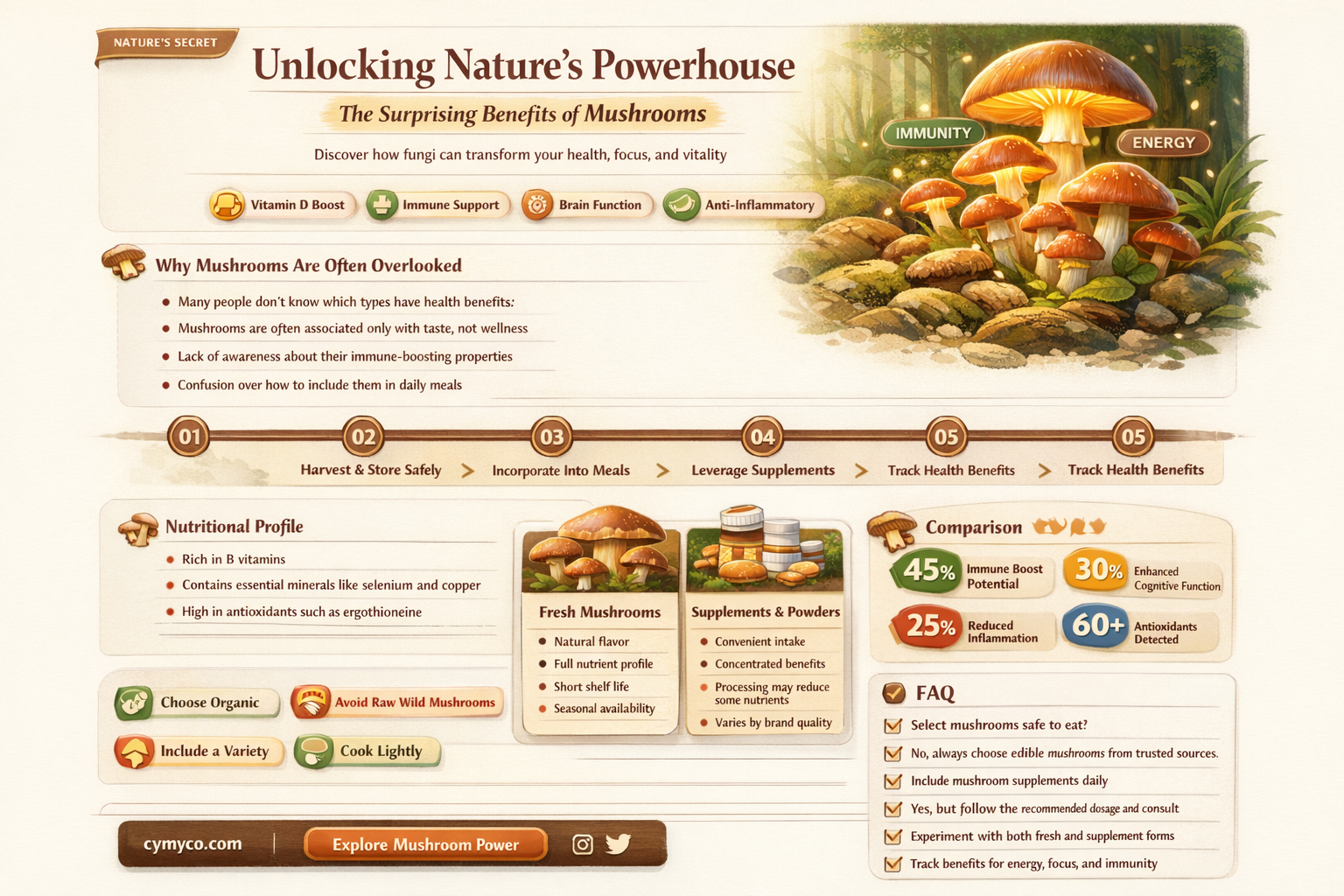 what benefits do you get from eating mushrooms