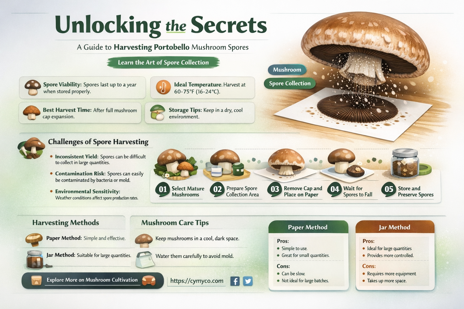 how to get portobello mushroom spores