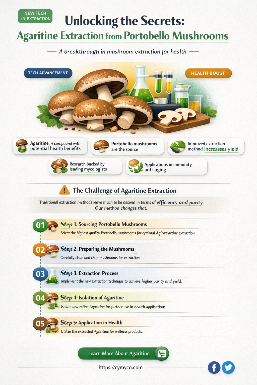 how to extract agaritine from portobello mushrooms