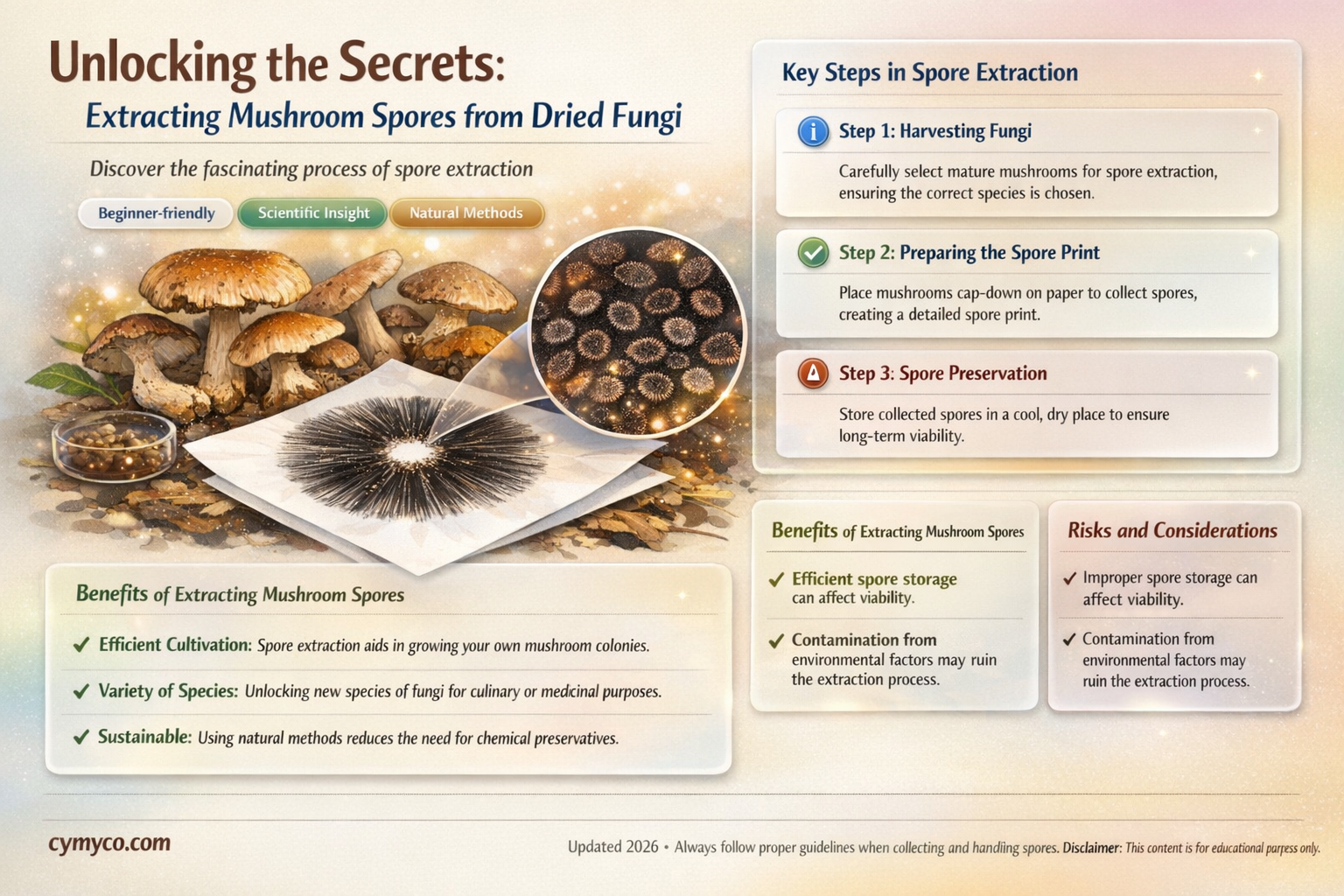 how to get mushroom spores from dried mushroom