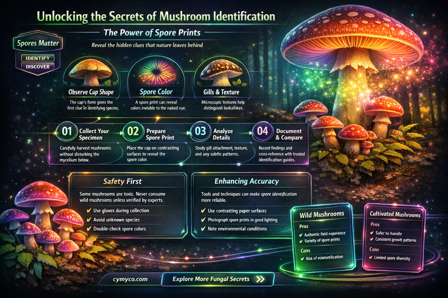 how are mushroom spore prints used
