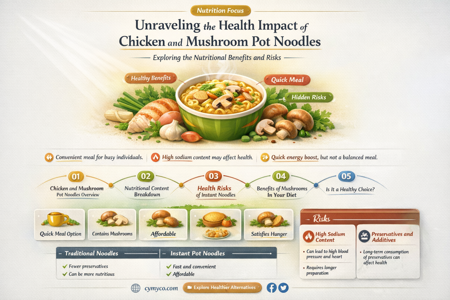 are chicken and mushroom pot noodles bad for you