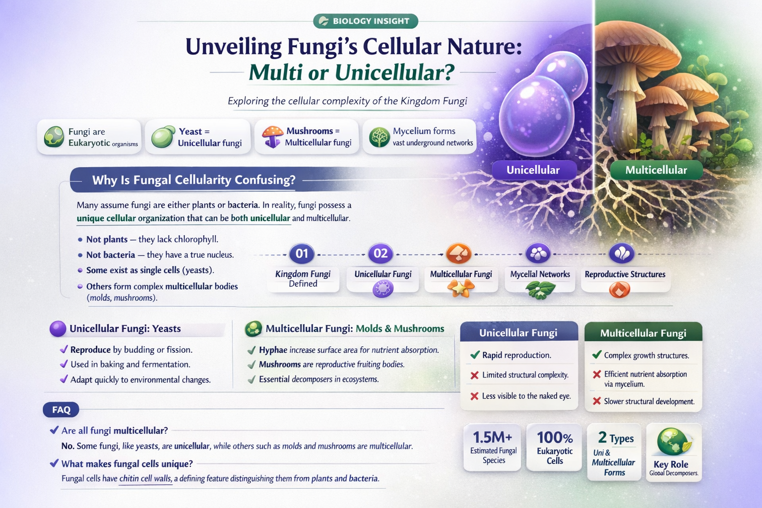 are fungi multi or unicellular