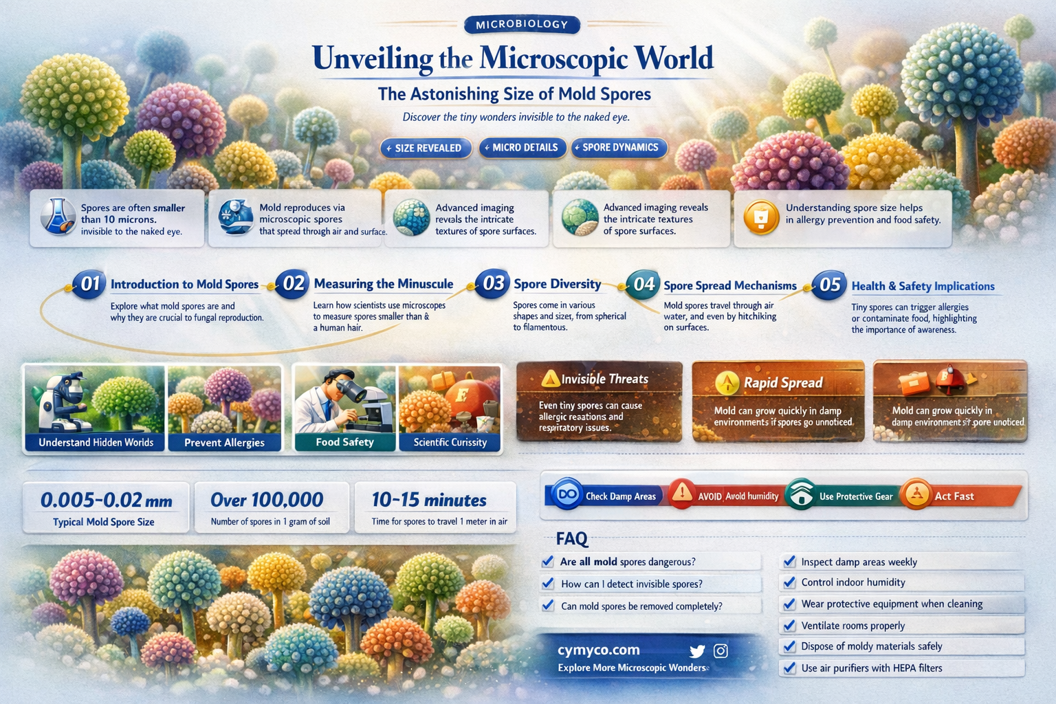how big is a mold spore