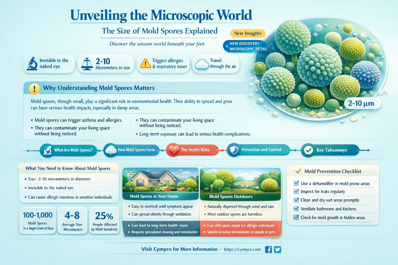 what size are mold spores