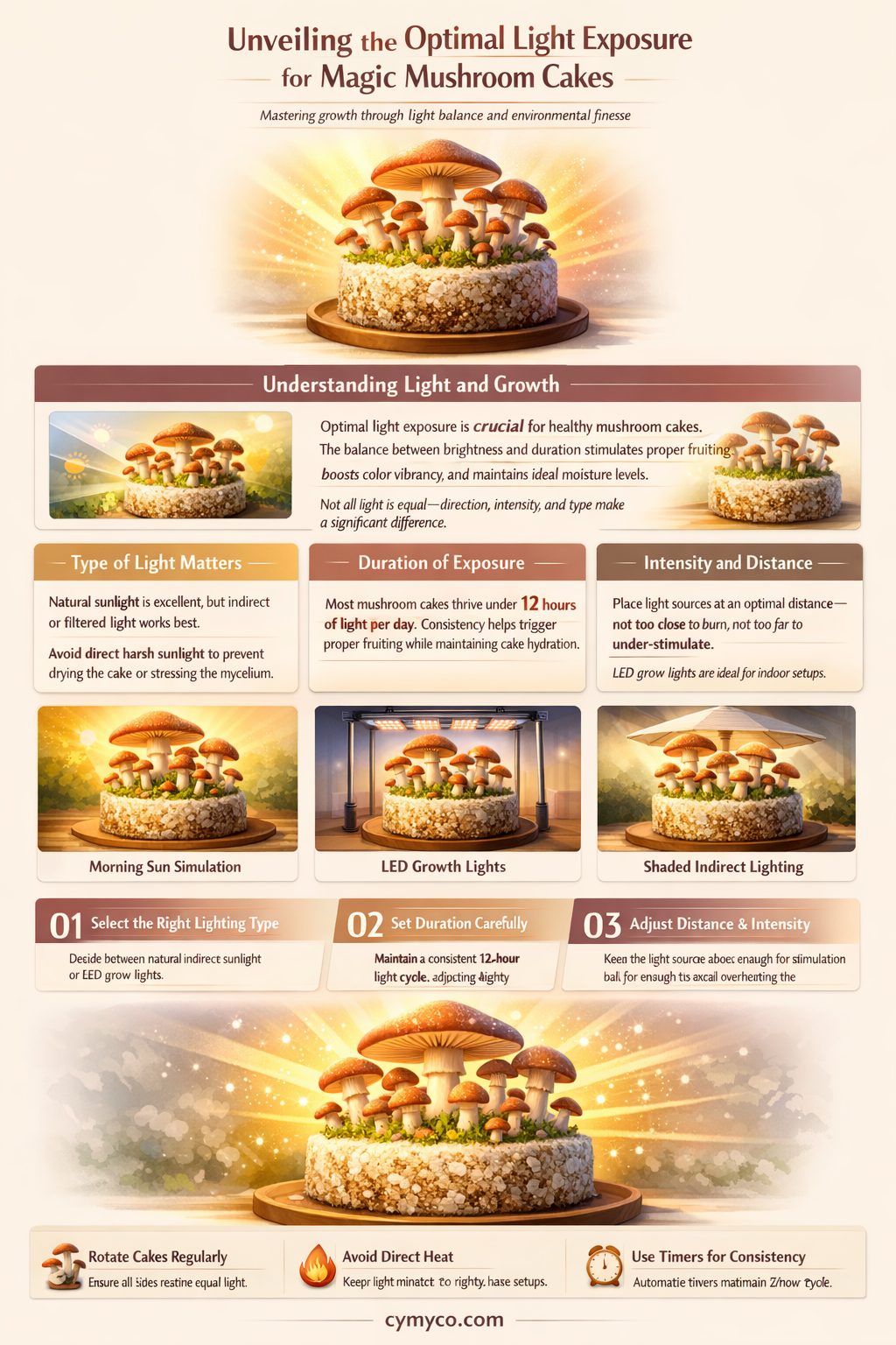 when to expose magic mushroom cake to light