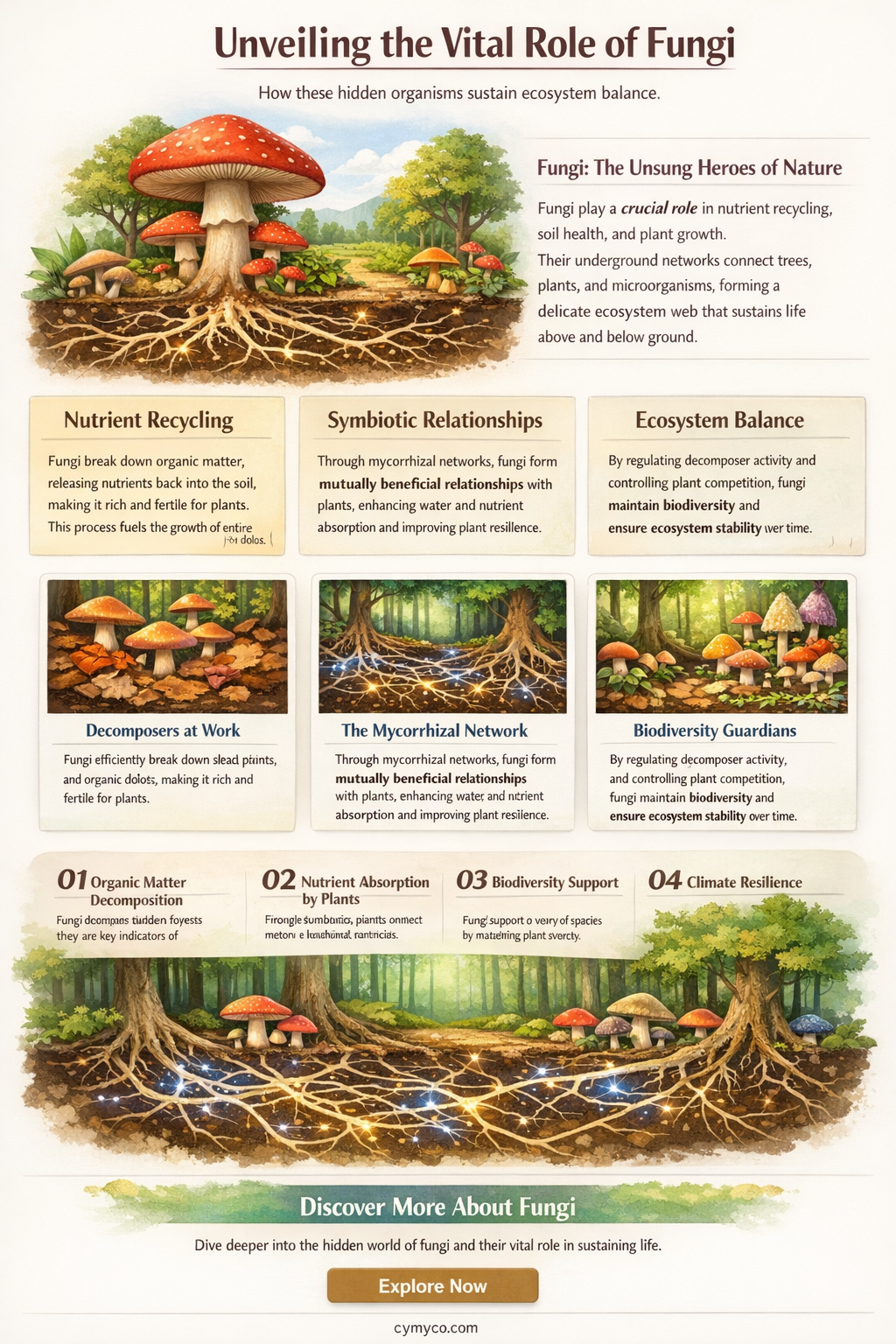 what important role do fungi play in many ecosystems