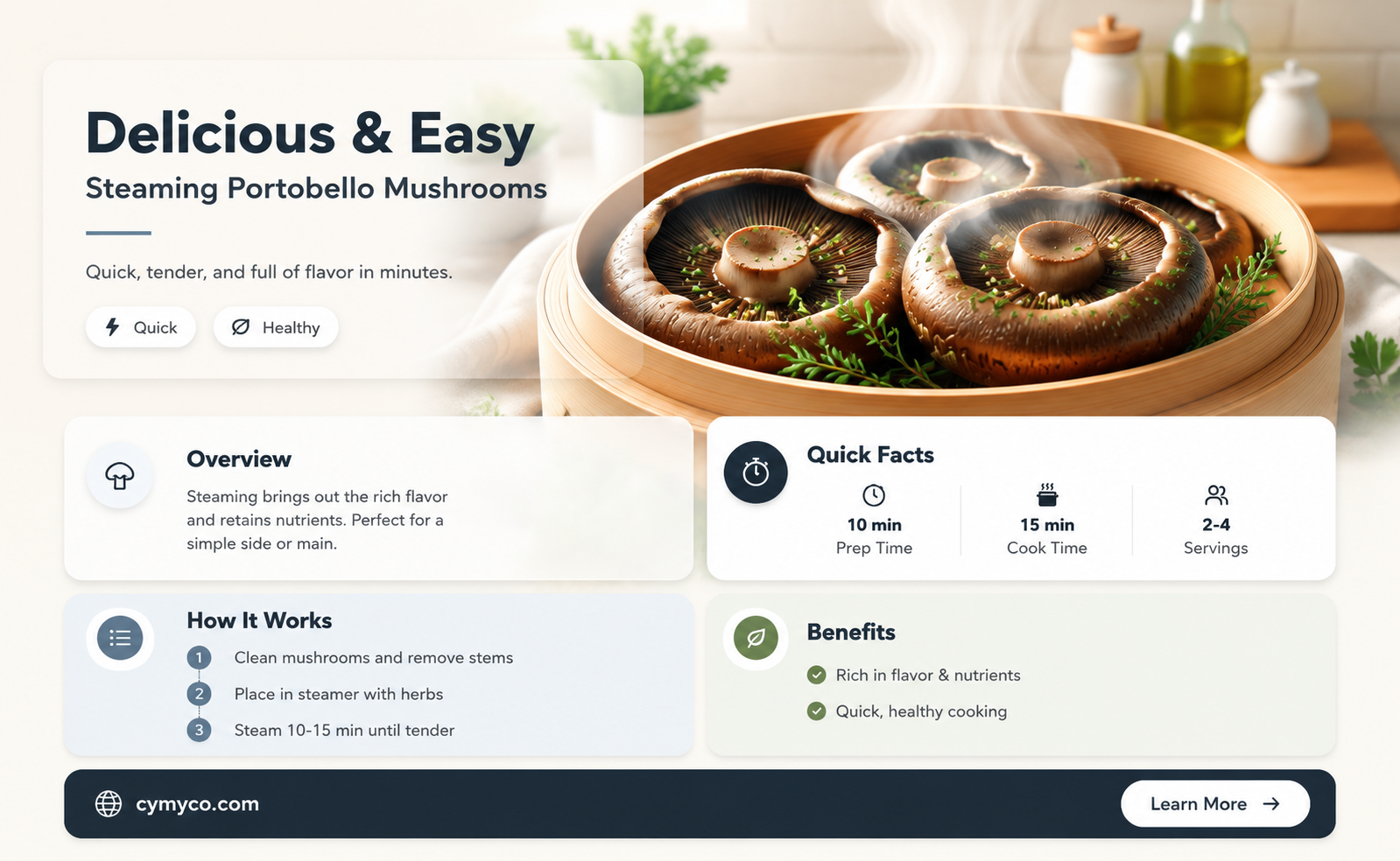 how to steam portobello mushrooms