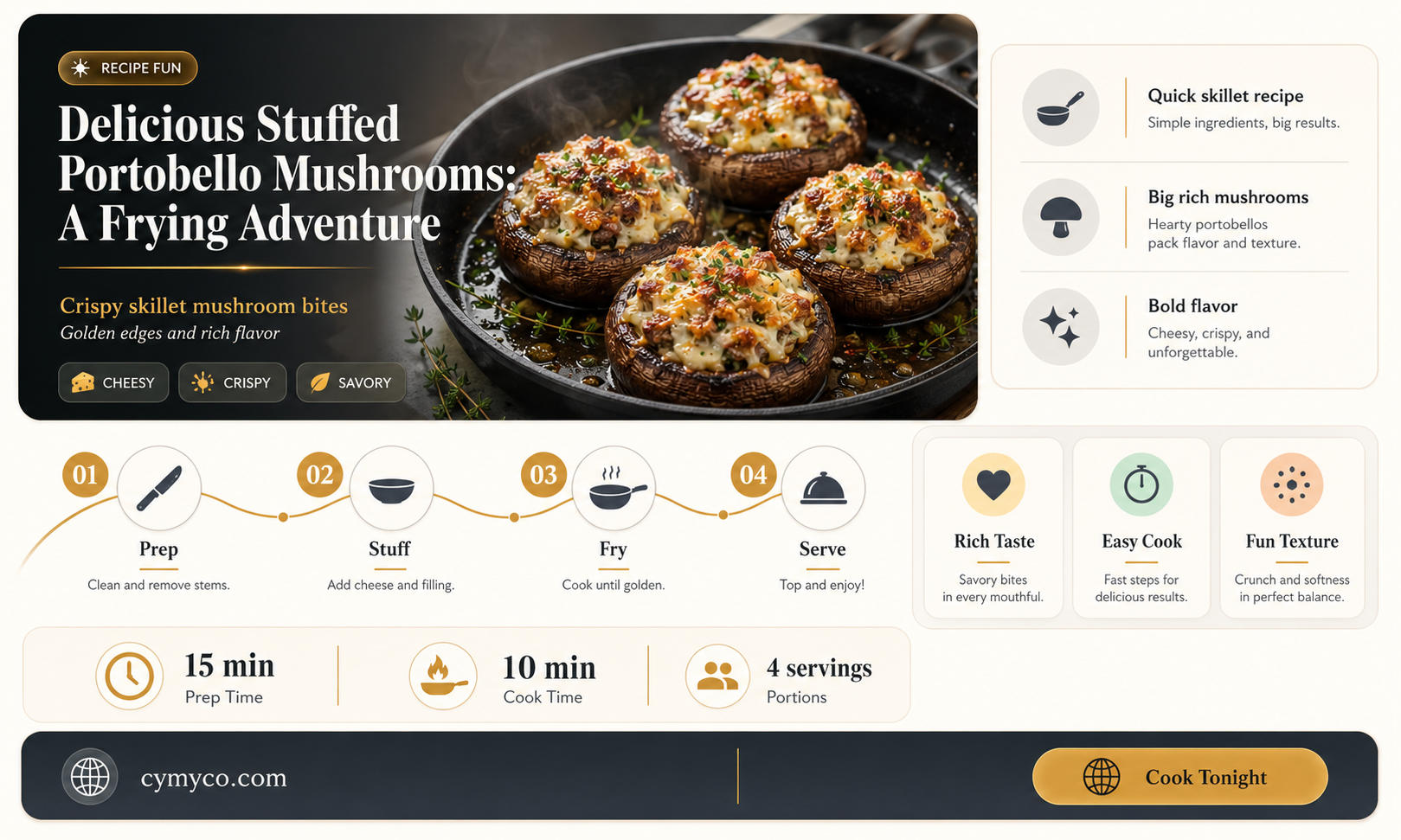 can you fry stuffed portobello mushrooms