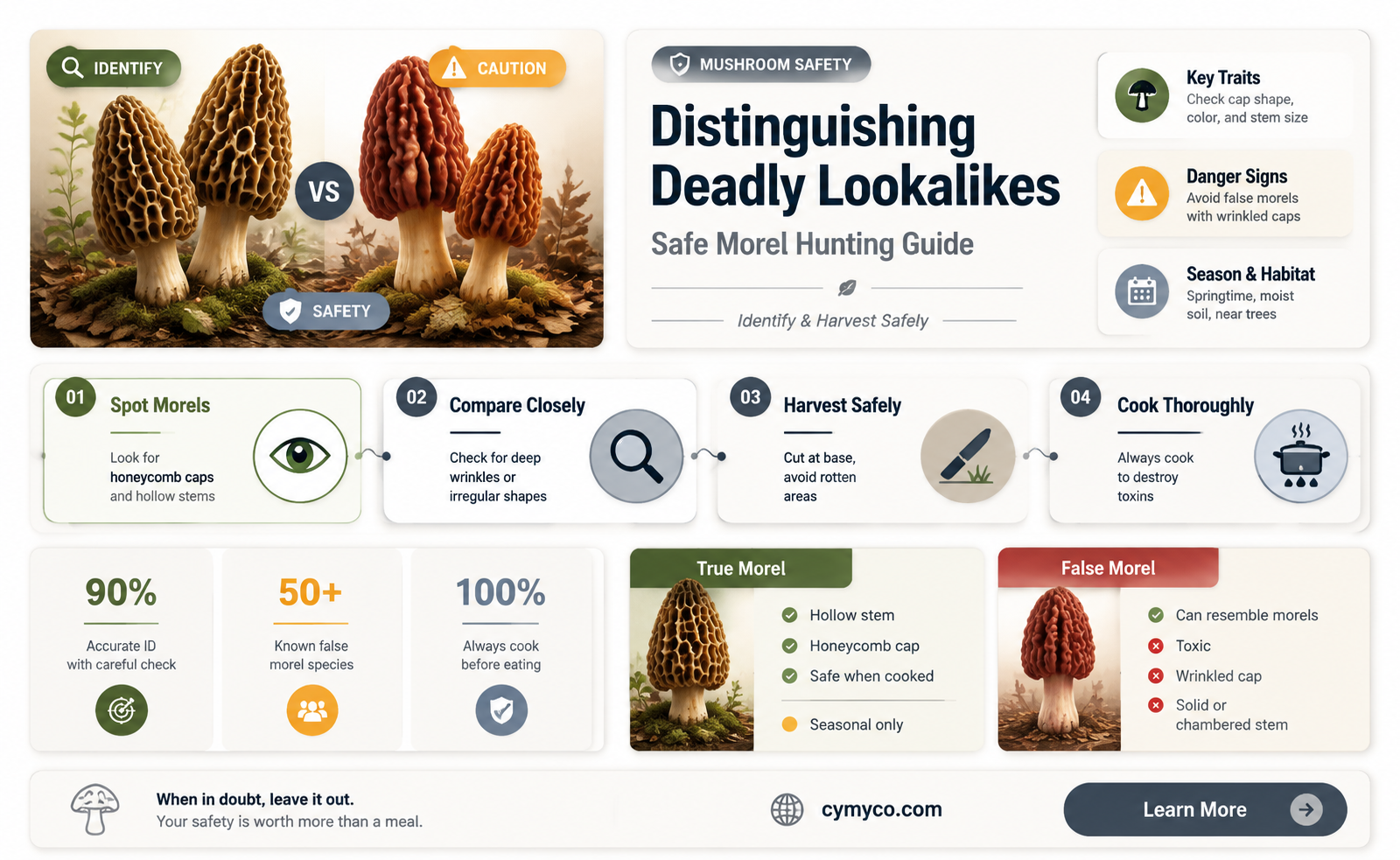 how to tell false morels from real morels