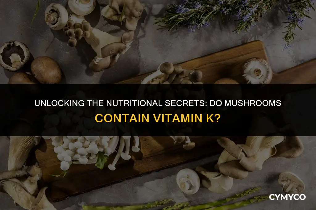 does mushroom have vitamin k