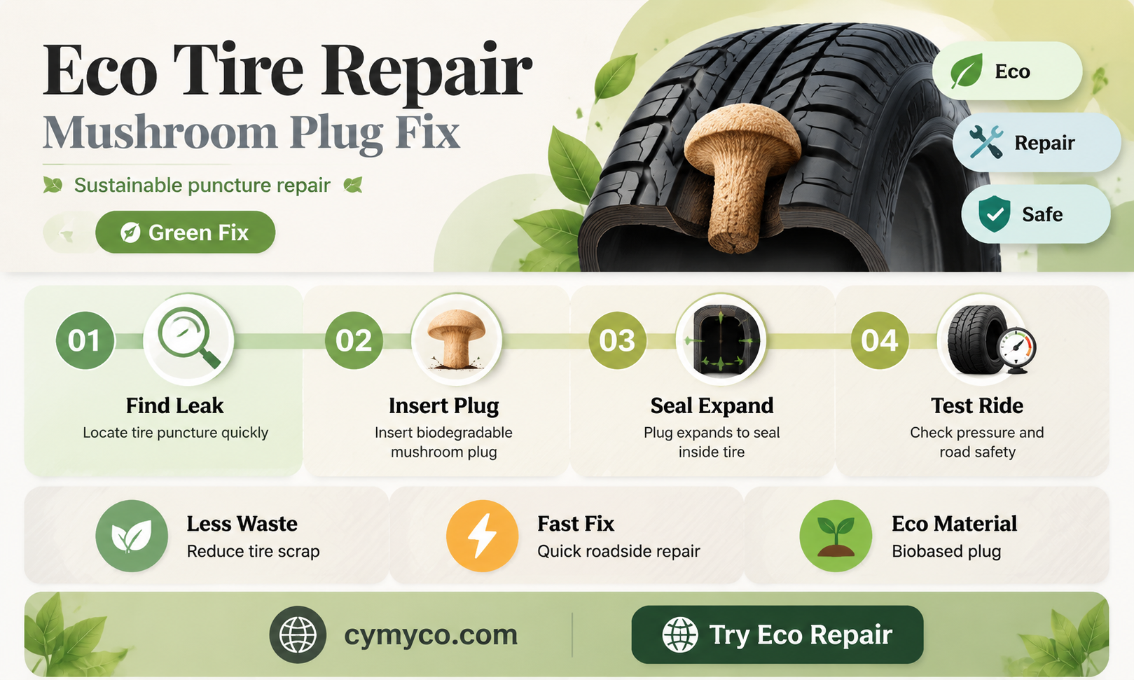 how to patch a tire using a mushroom plug