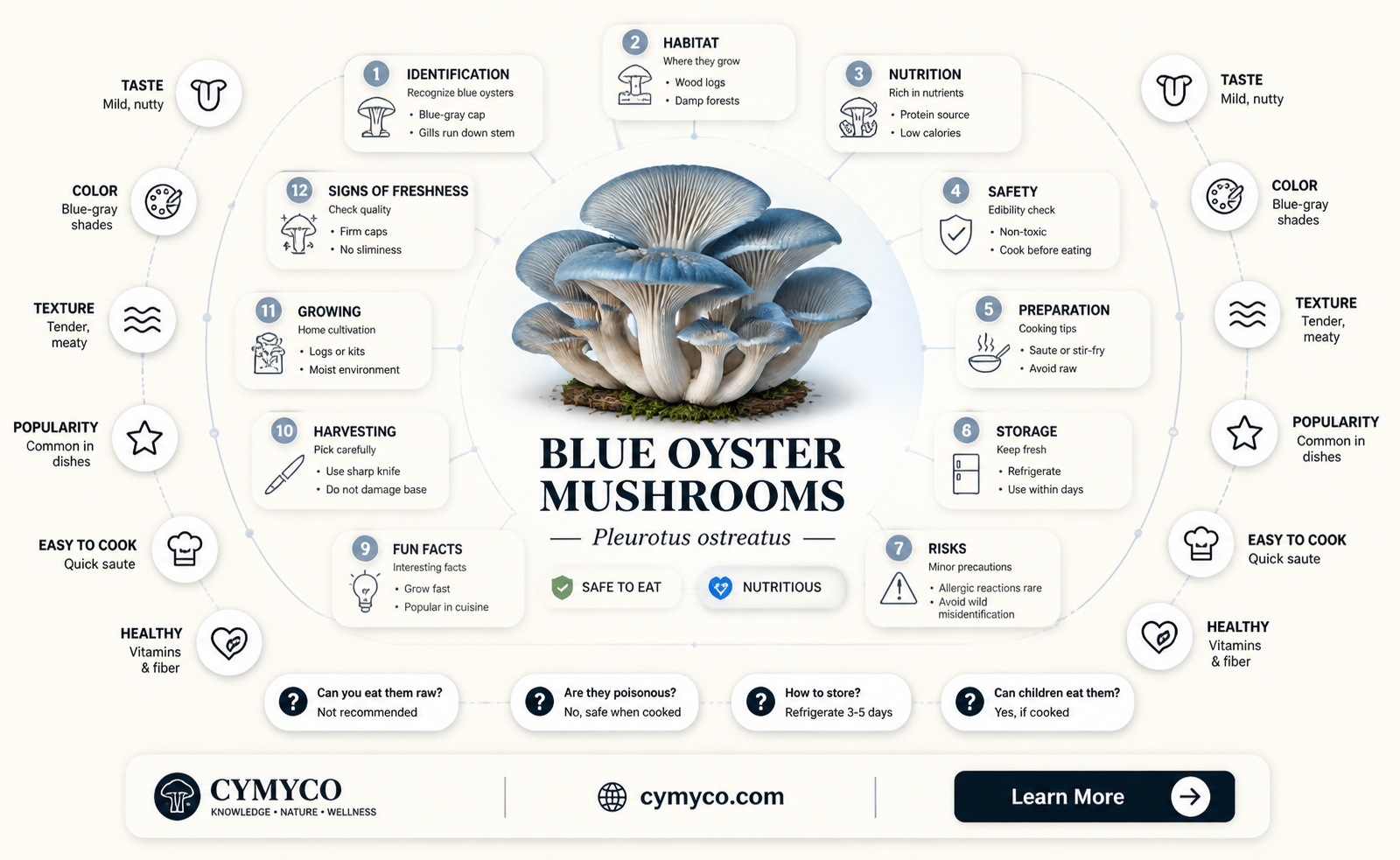 are blue oyster mushrooms safe to eat