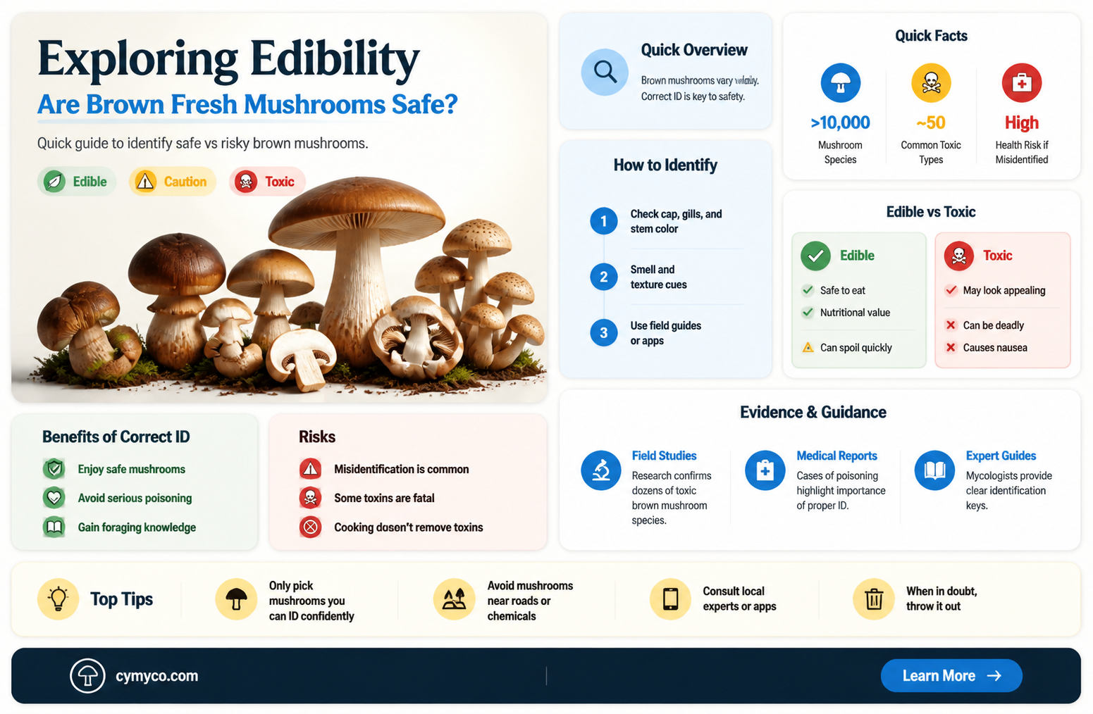 are brown fresh mushrooms ok to eat