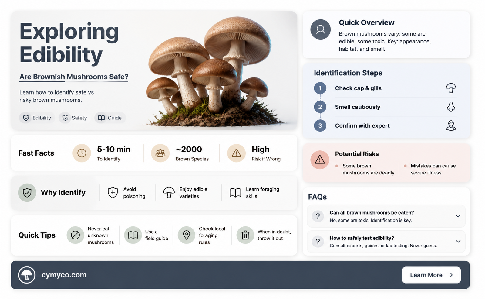 are brownish mushrooms safe to eat