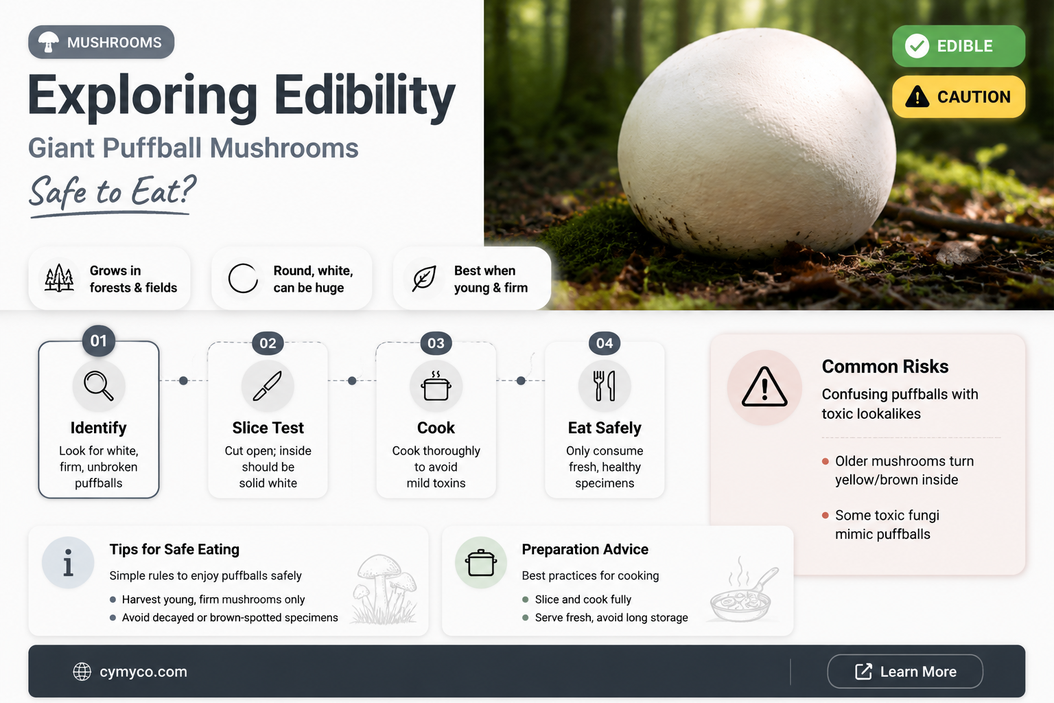 are giant puffball mushrooms safe to eat