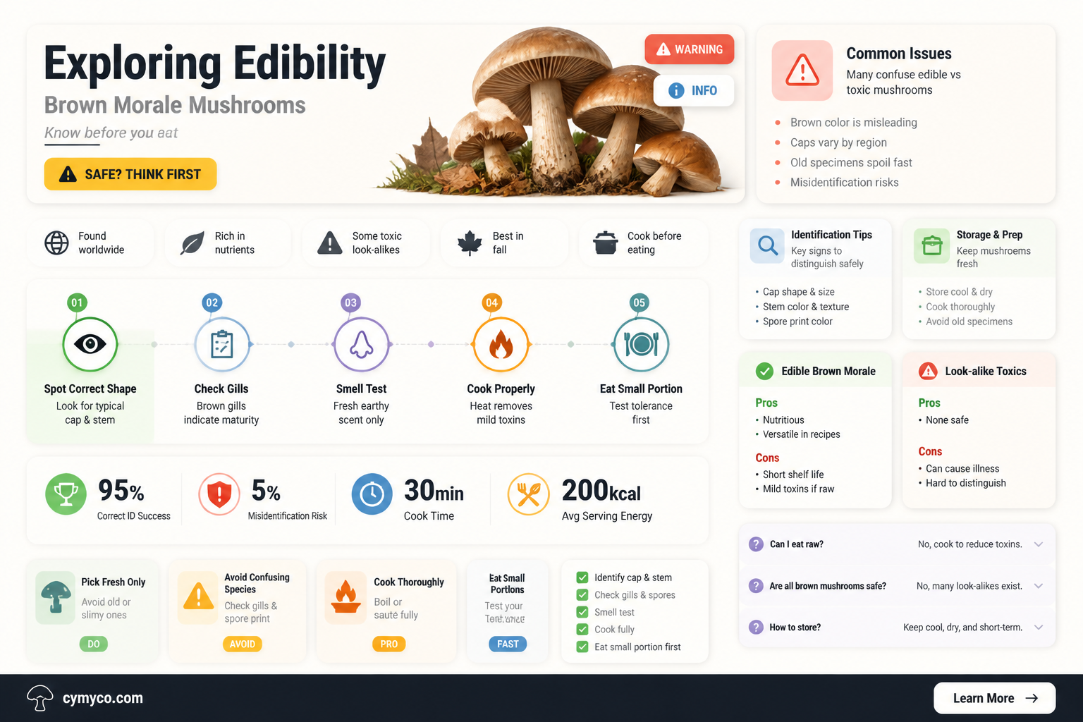 are brown looking morale mushrooms ok to eat