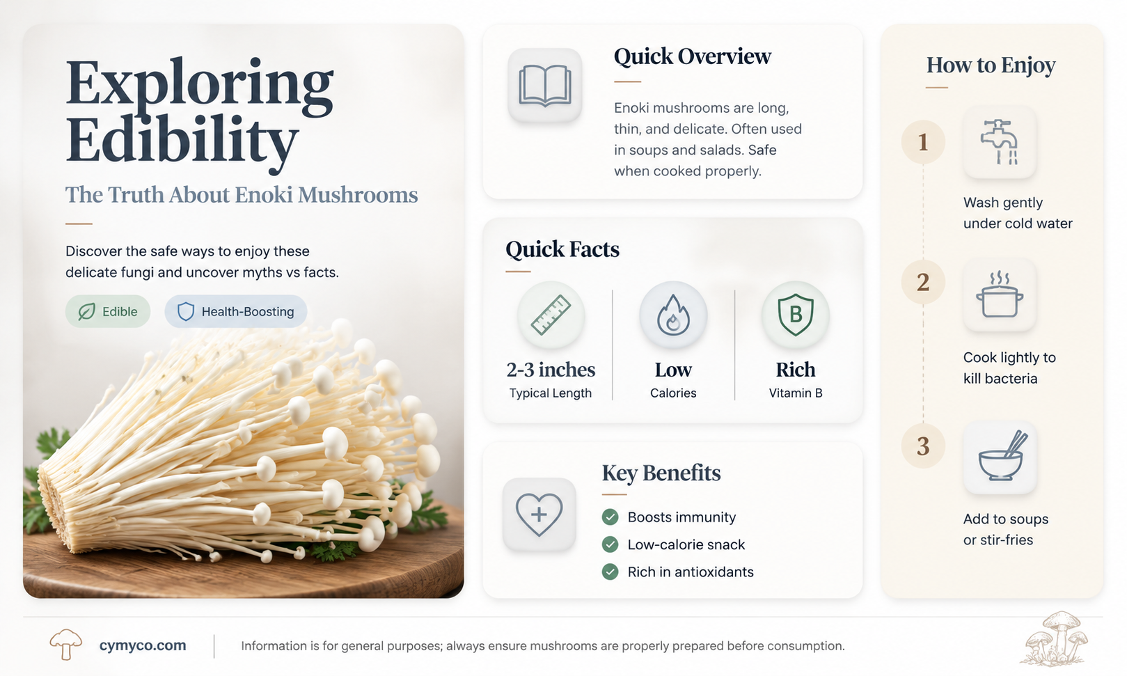 are enoki mushrooms edible