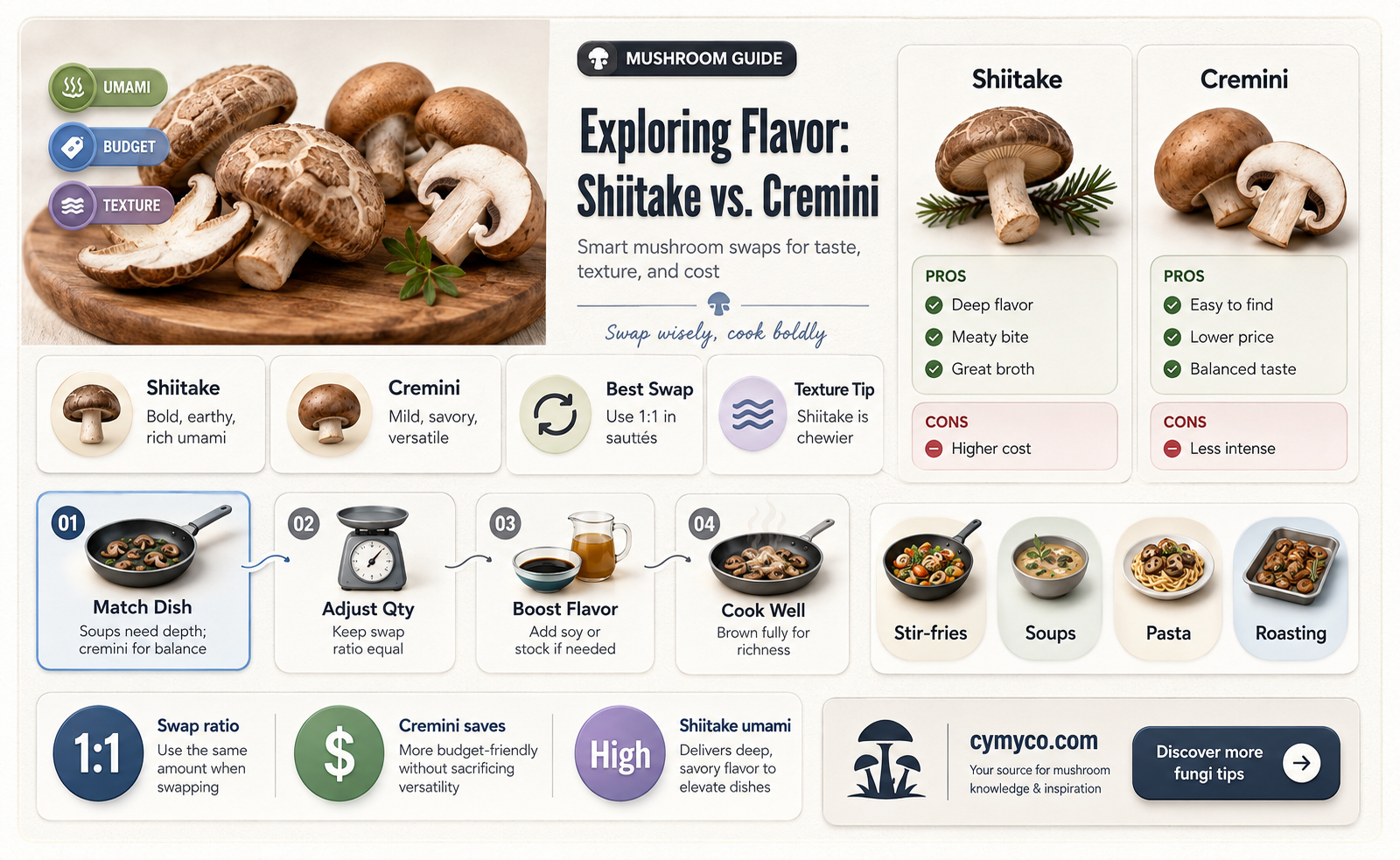 can you substitute shiitake for cremini