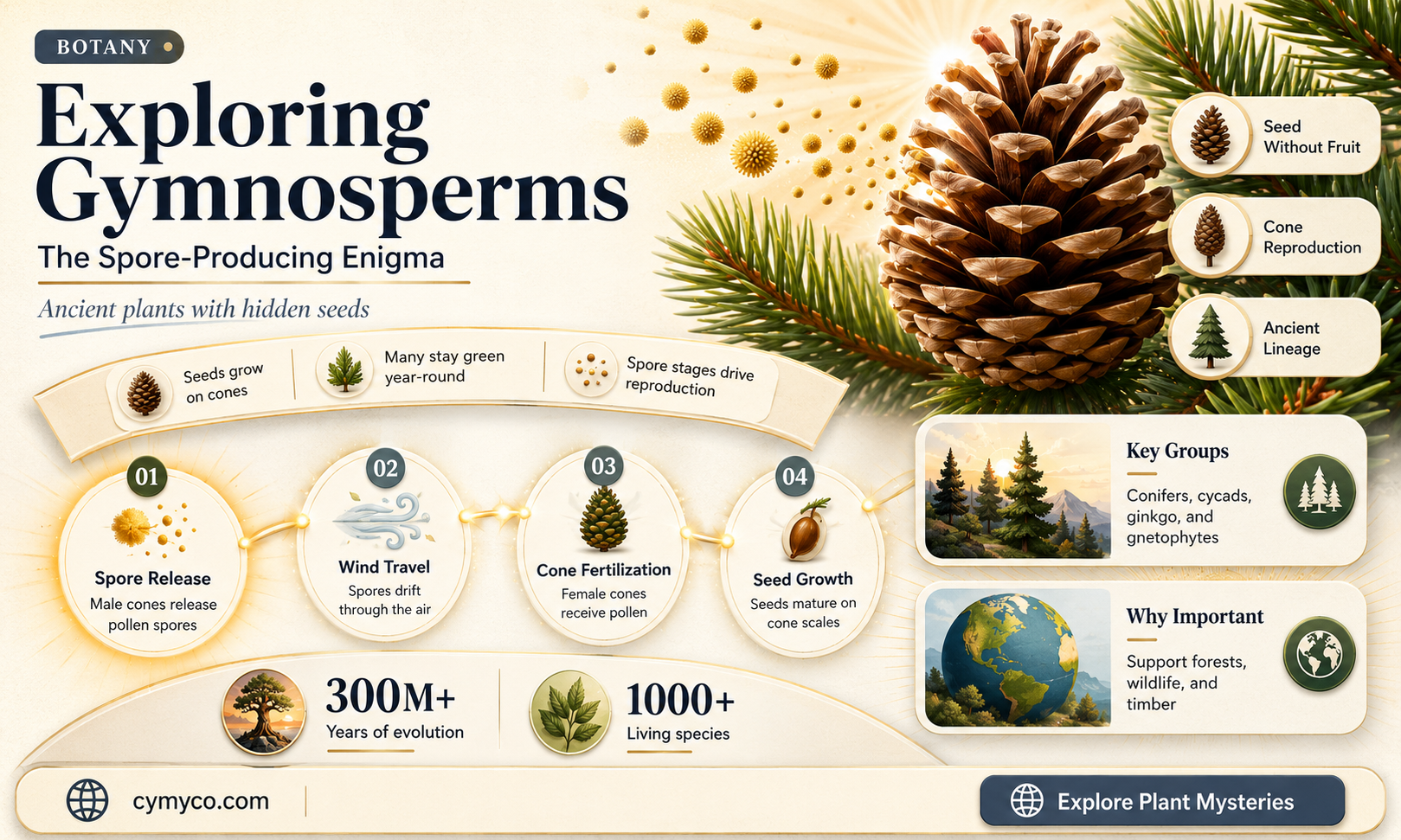 do gymnosperms have spores