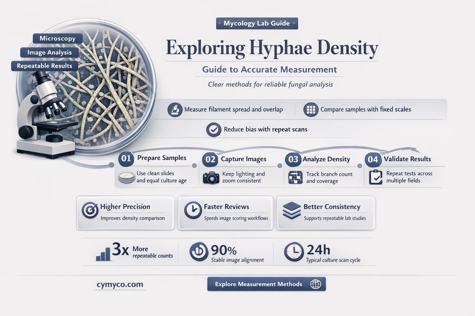 how do i measure hyphae density