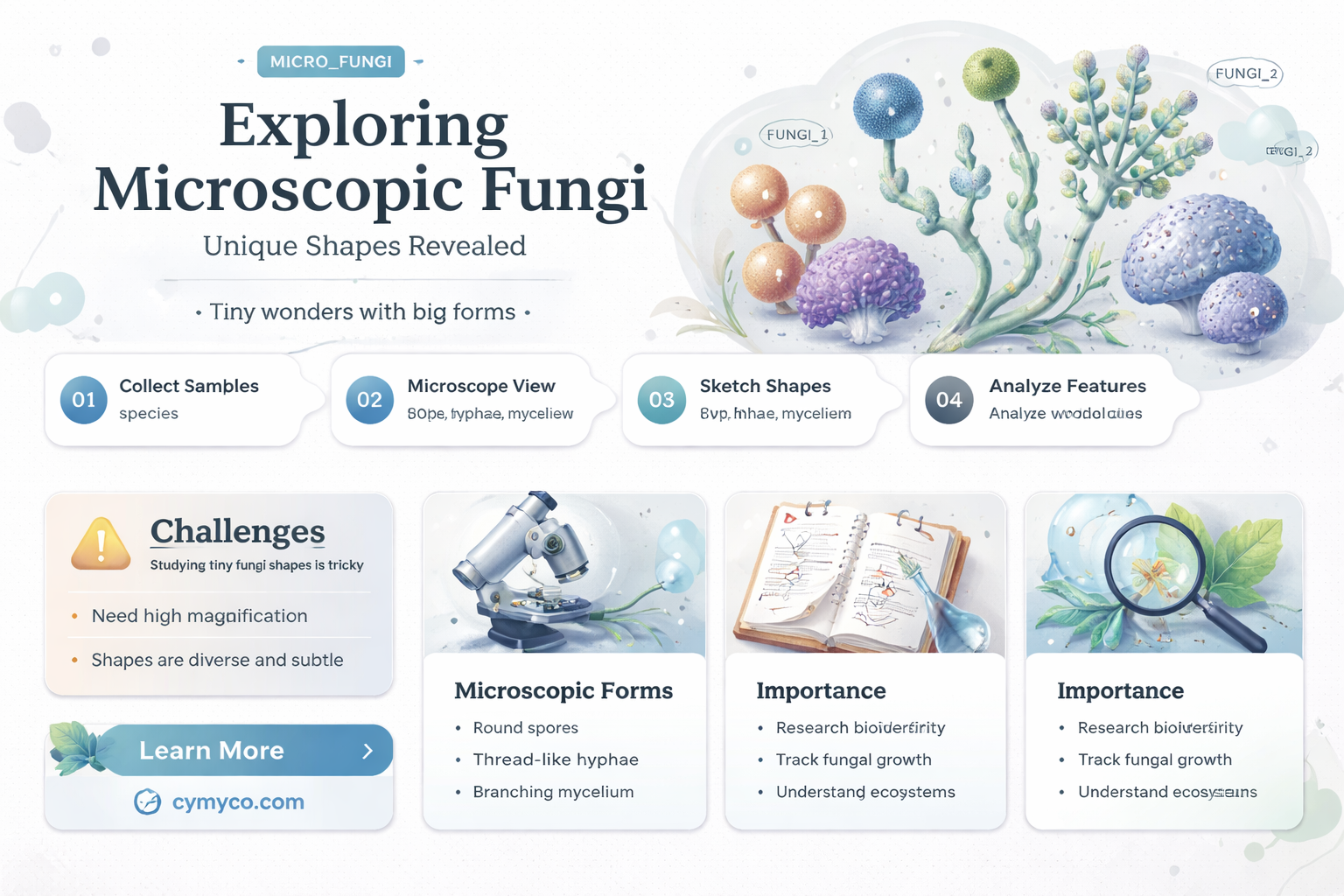 what are the two shapes found in microscopic fungi