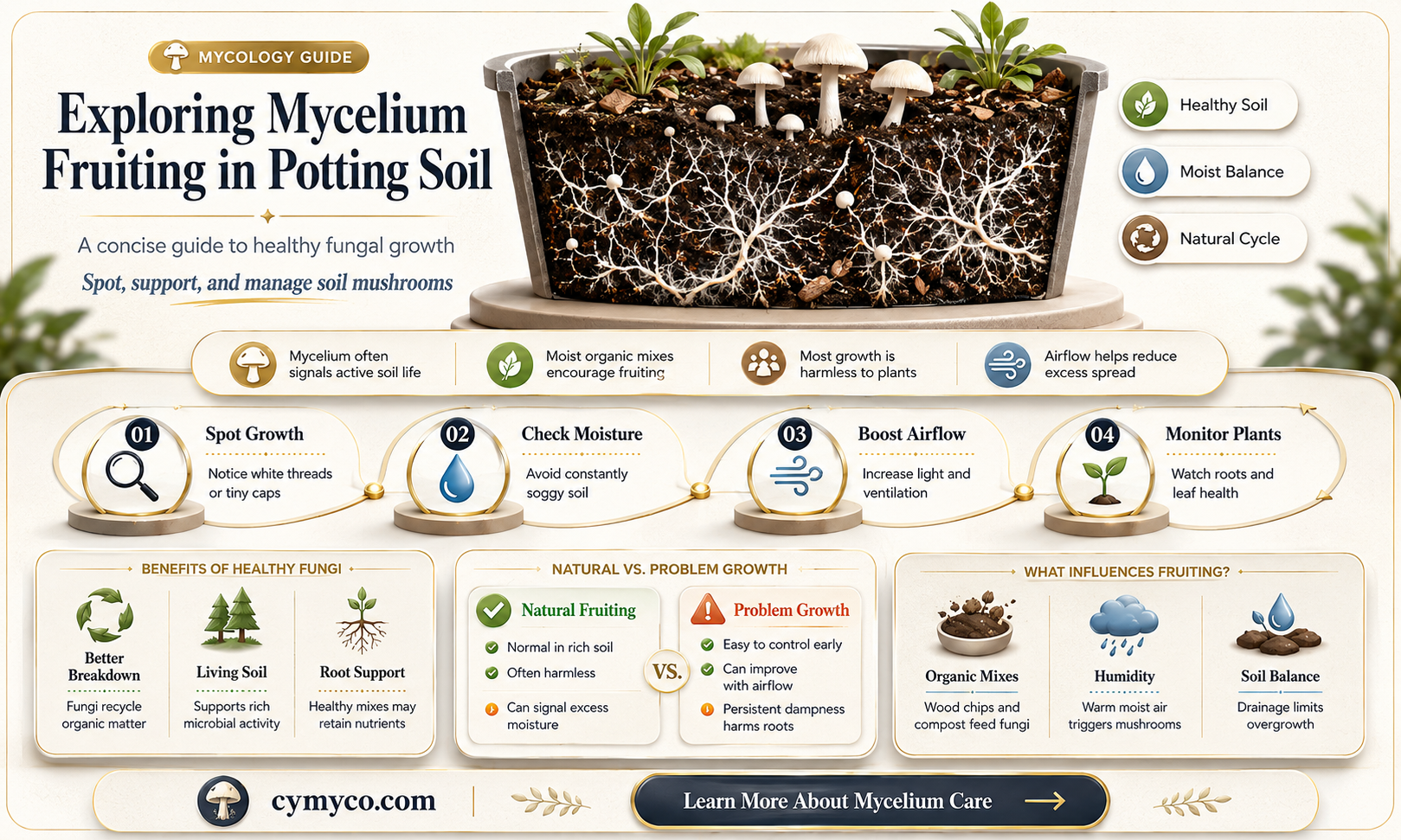 can mycelium fruit in potting soil